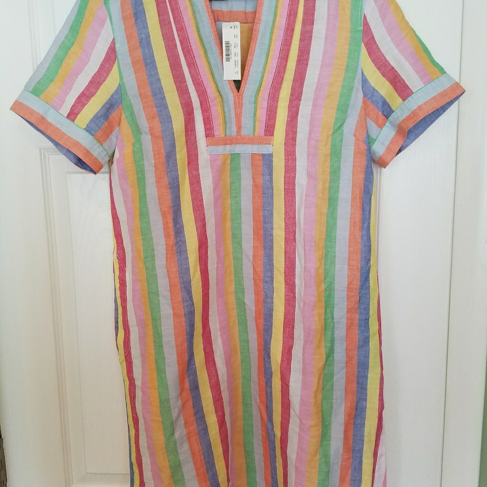 J Crew multi color shirtdress with pockets